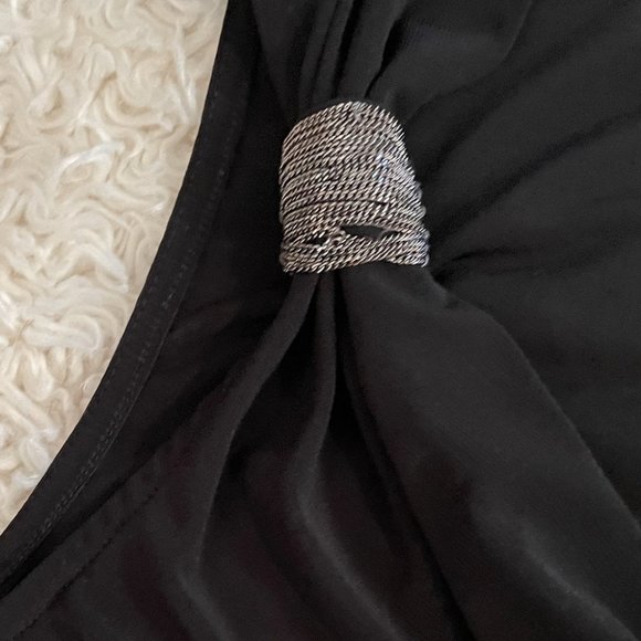 Kenneth Cole Black Drape Front Sleeveless Top - Picture 2 of 5